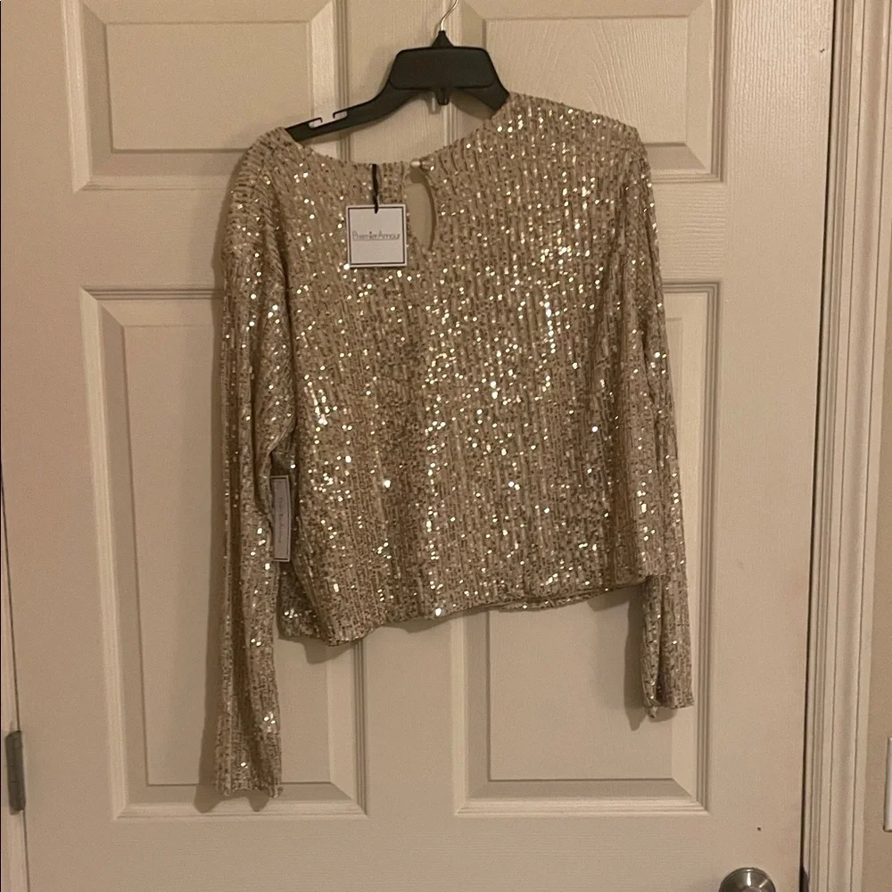 Sequin Jumpsuit in Gold - Picture 3 of 4